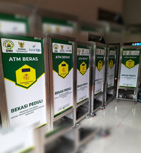 Unit ATM Beras — mesin dispenser beras otomatis berbasis IoT dengan kartu RFID